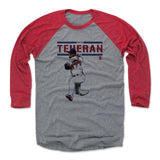 Mens Baseball T-Shirt Red / Heather Gray