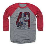 Mens Baseball T-Shirt Red / Heather Gray