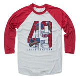 Mens Baseball T-Shirt Red / Ash