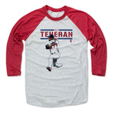 Mens Baseball T-Shirt Red / Ash