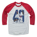 Mens Baseball T-Shirt Red / Ash