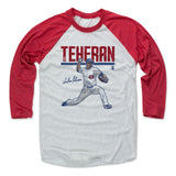Mens Baseball T-Shirt Red / Ash