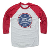 Mens Baseball T-Shirt Red / Ash